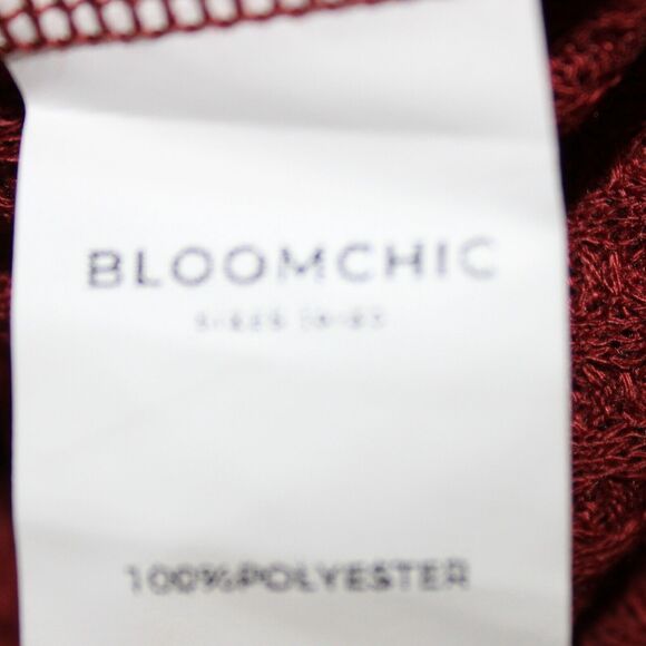 Bloomchic Blouse Women's 2X Wrap Knit Burgundy Russet VNeck Long Sleeve Plus NWT - Picture 6 of 11